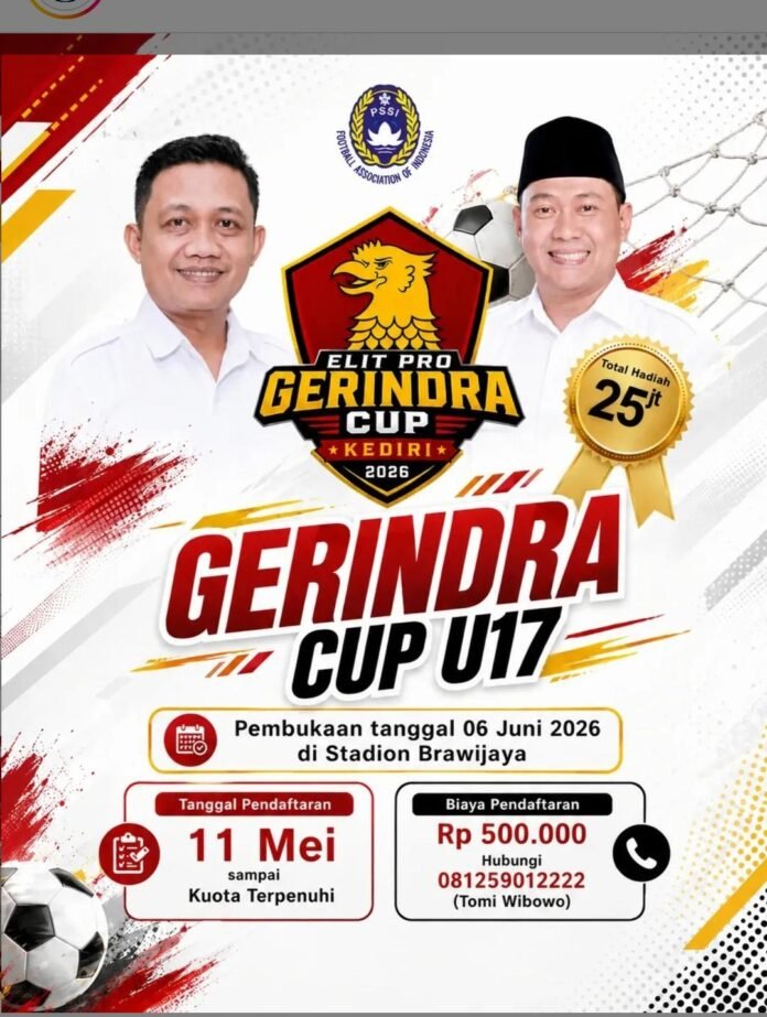 Gerindra Cup Kediri Hadir Sebagai Wadah Pembinaan dan Penjaringan Atlet Talenta Muda